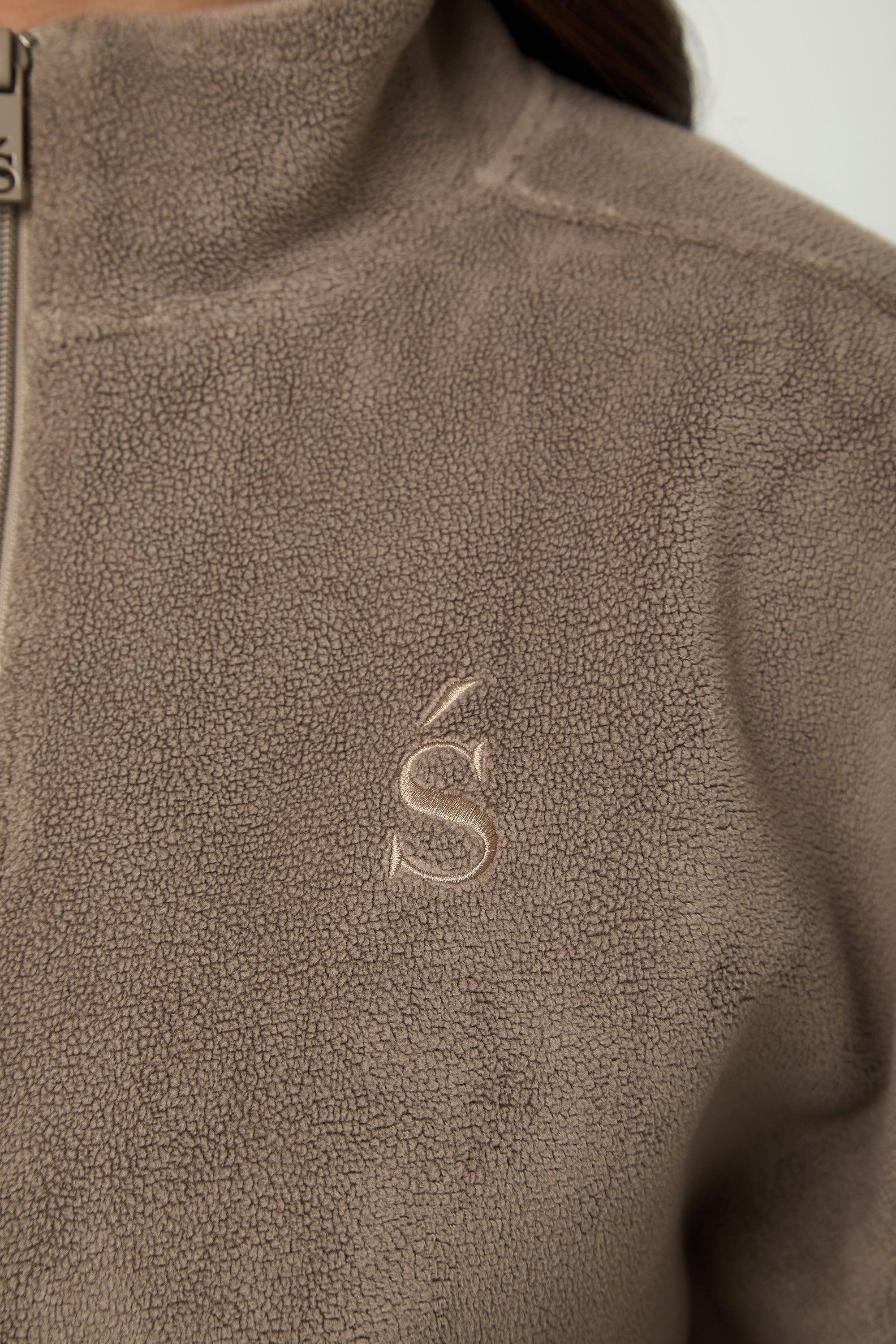 Oversized ¼ Zip Teddybear Fleece - Mocha - sundé