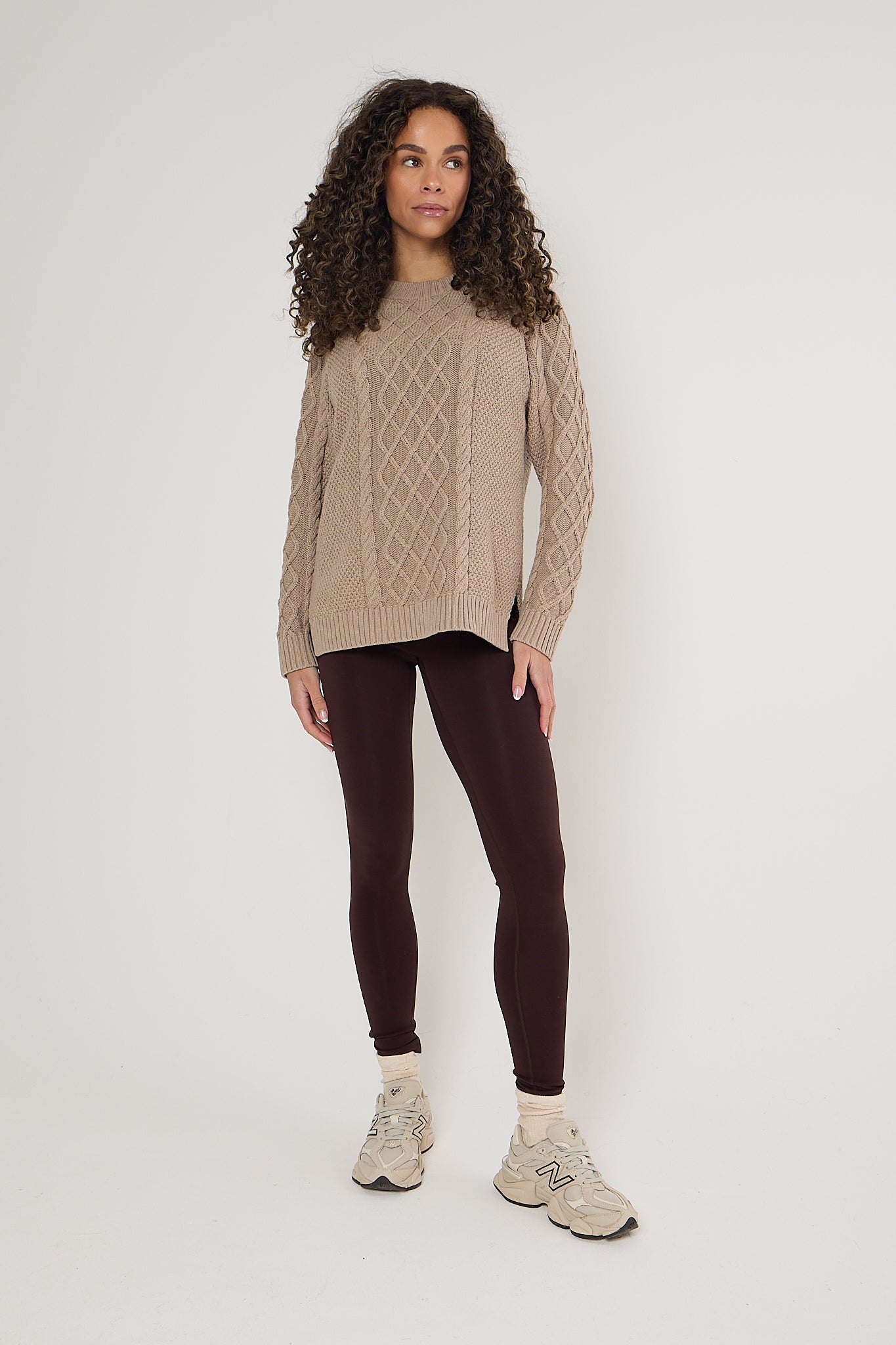 Velour Touch Wrap High-Waisted Leggings - Espresso