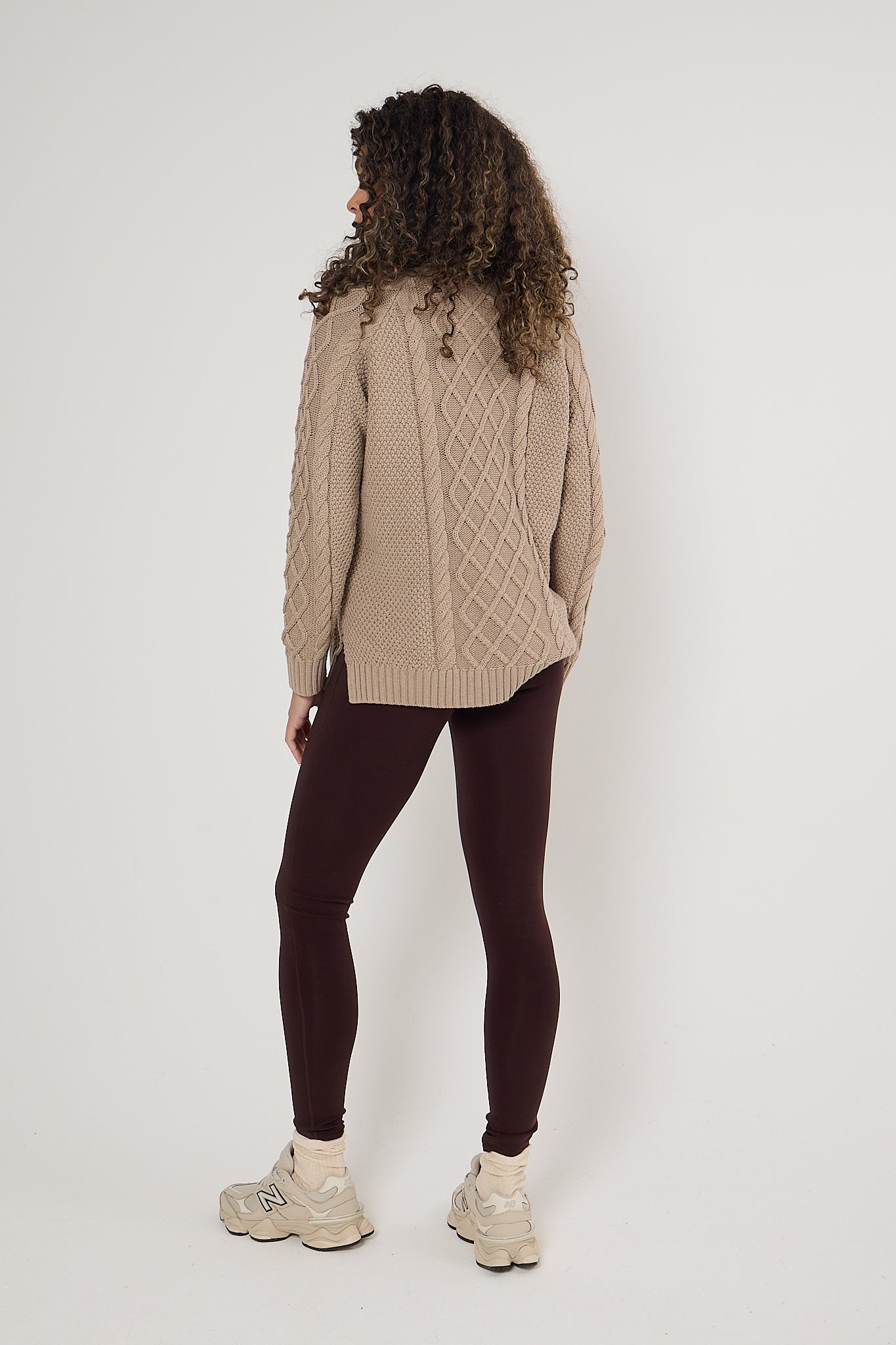 Velour Touch Wrap High-Waisted Leggings - Espresso