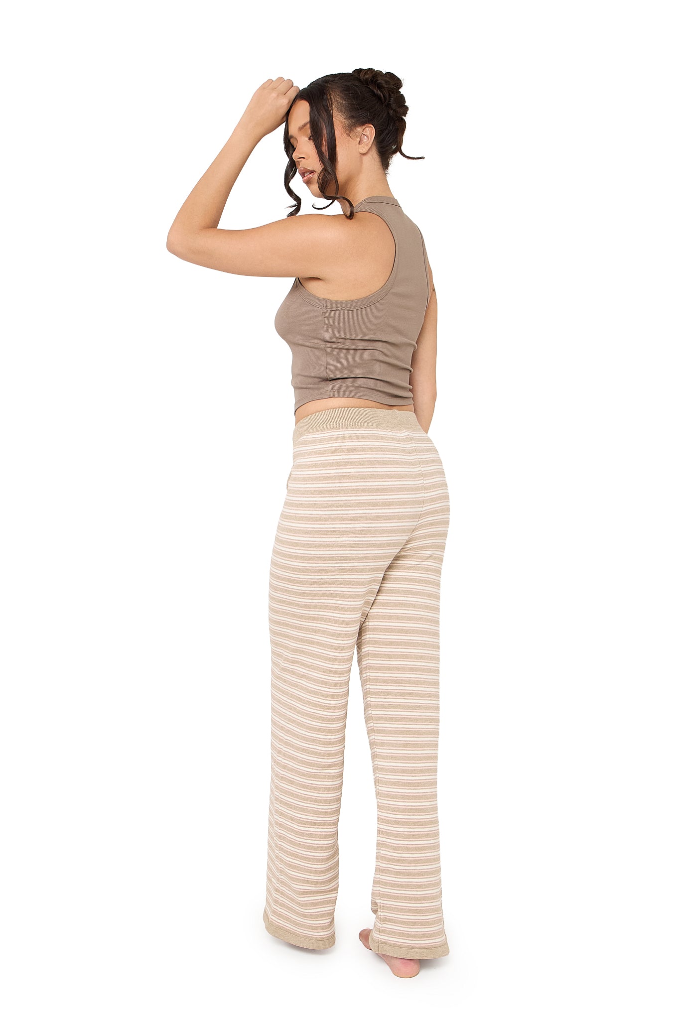 Thea Knitted Lounge Trousers - Mocha Pink