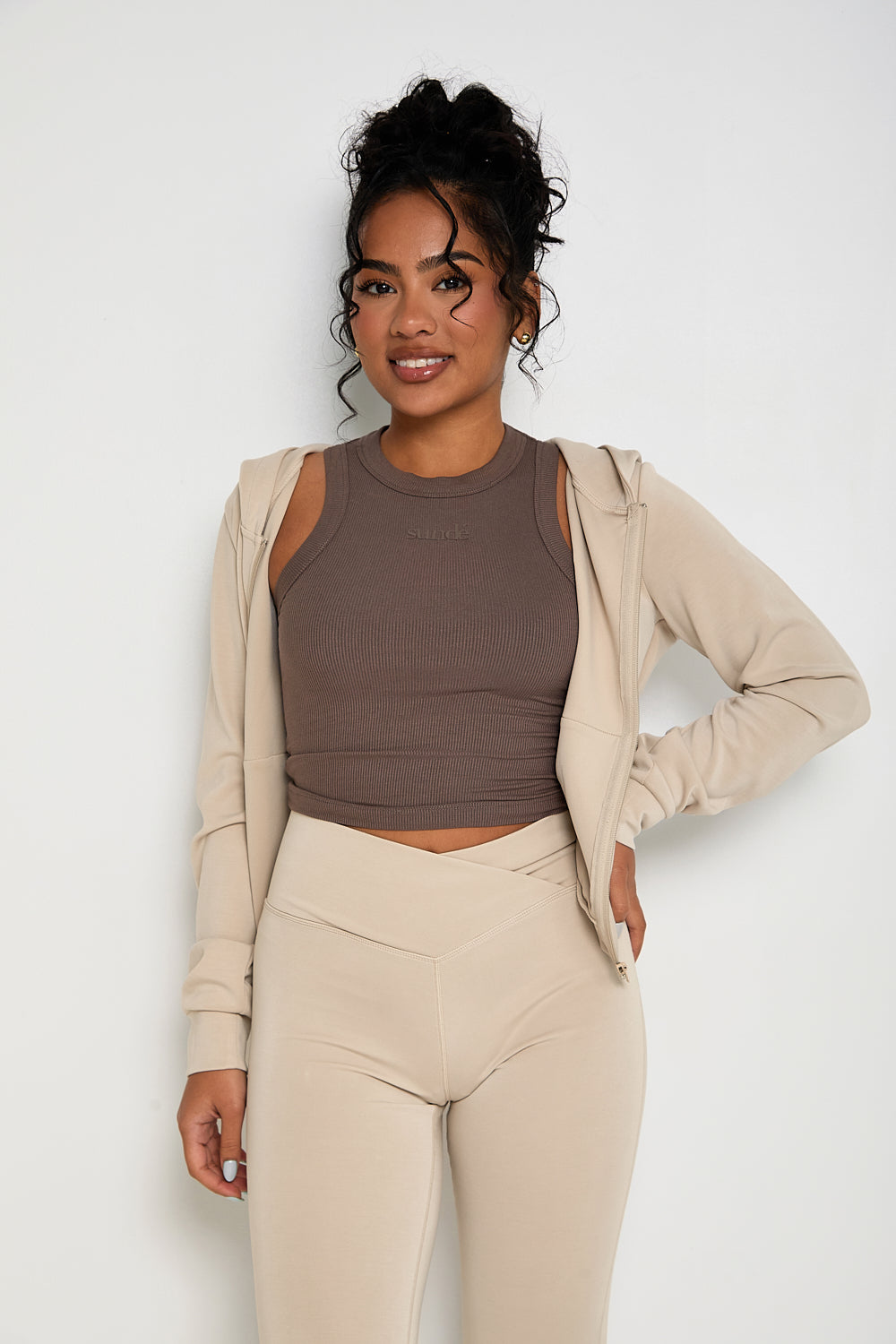 Modal Ribbed Racer Vest - Mocha - Sunde