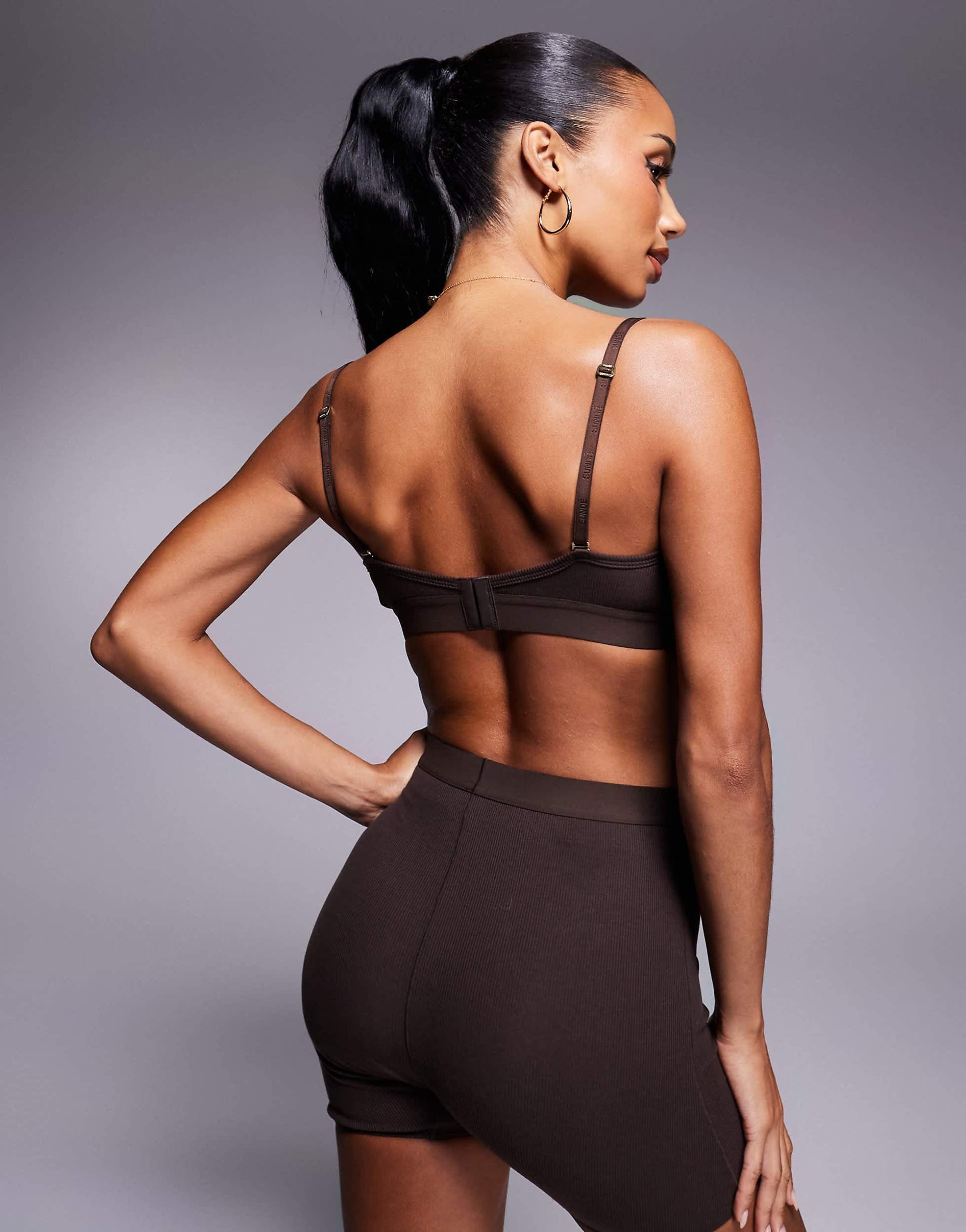 Cotton Lyocell Ribbed Girl Boxer - Chocolate - Sunde