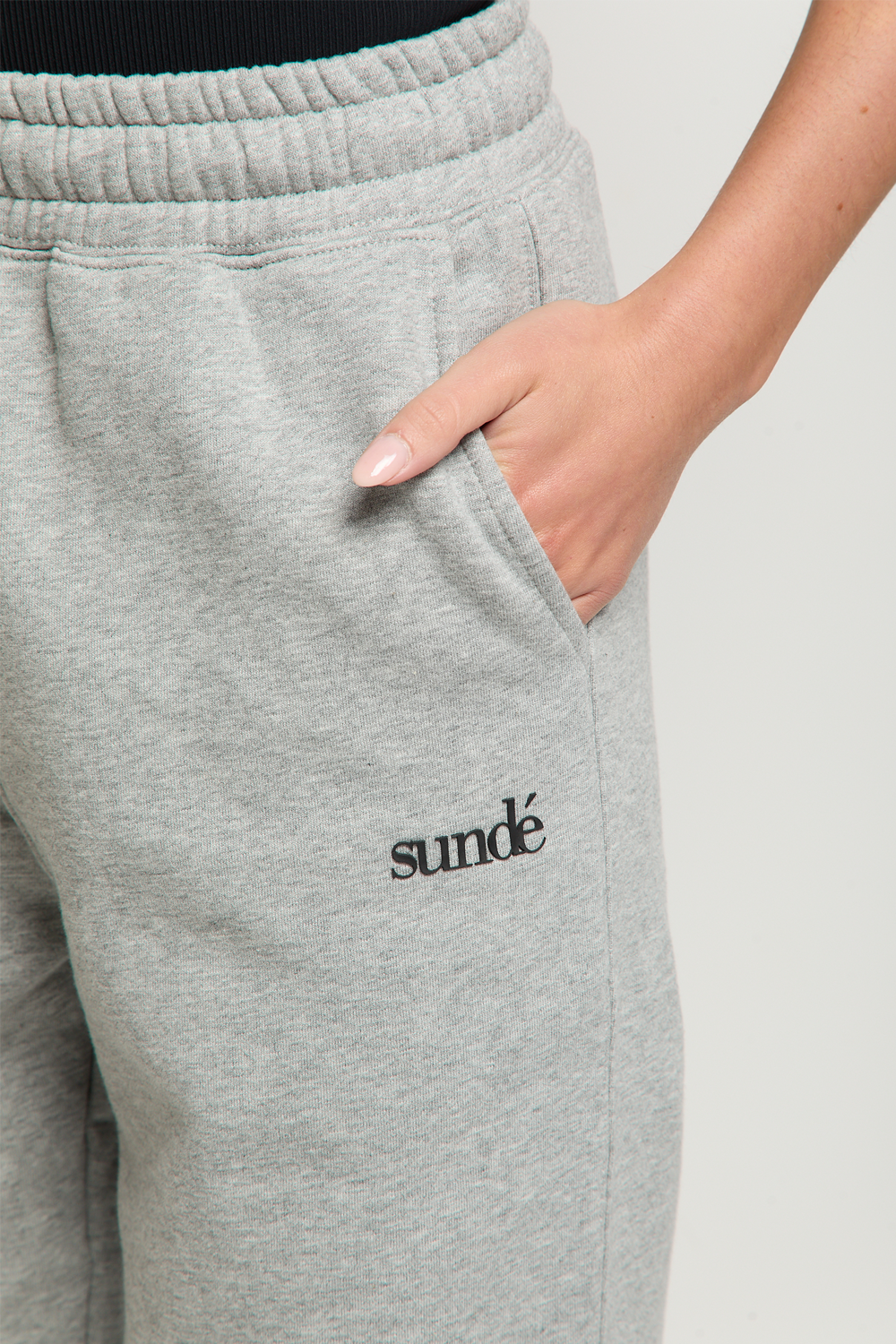 Soft Blend High Waisted Cuff Joggers - Grey Marl