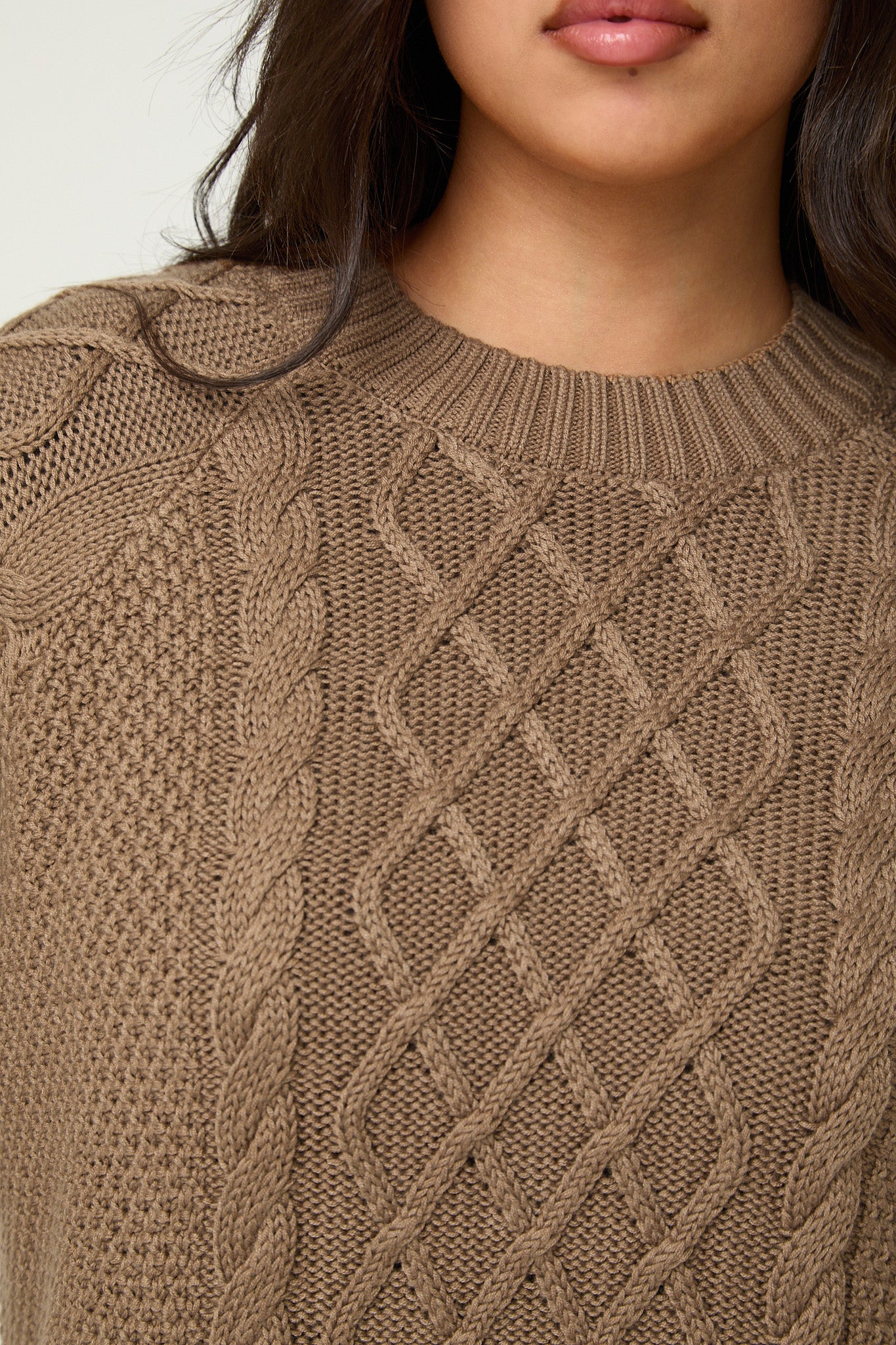 Camel Knitted Cable Jumper - Sunde