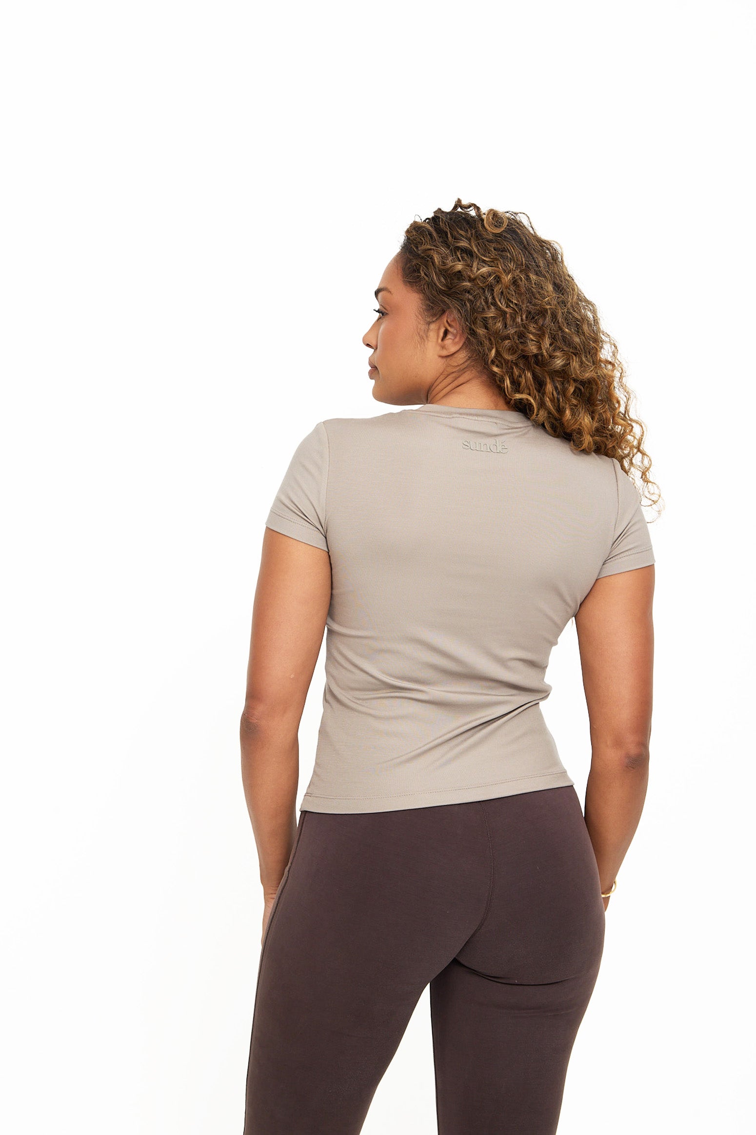 Lyocell Basic T-Shirt - Mink- Sunde