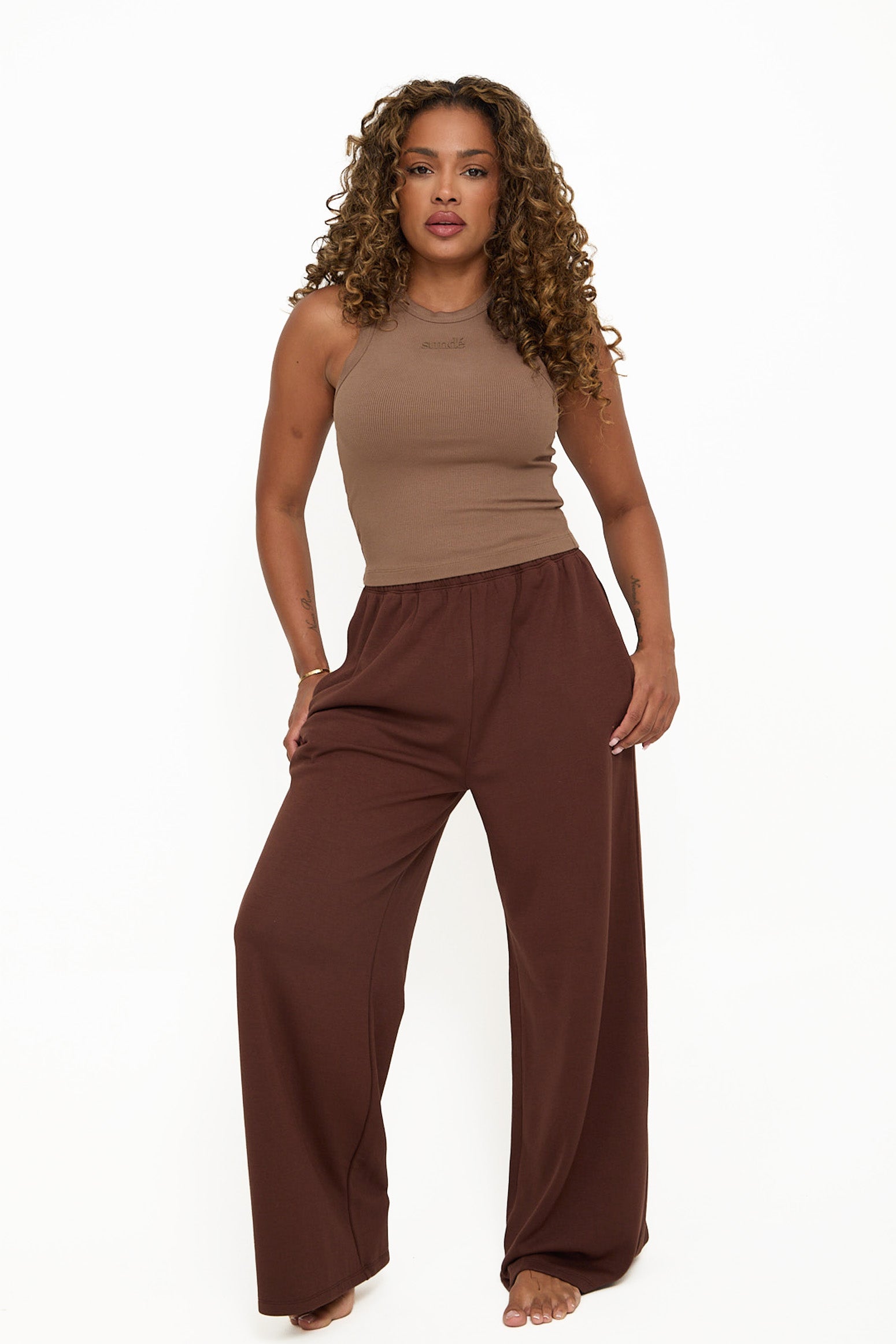 Modal Ribbed Racer Vest - Cinnamon - Sunde