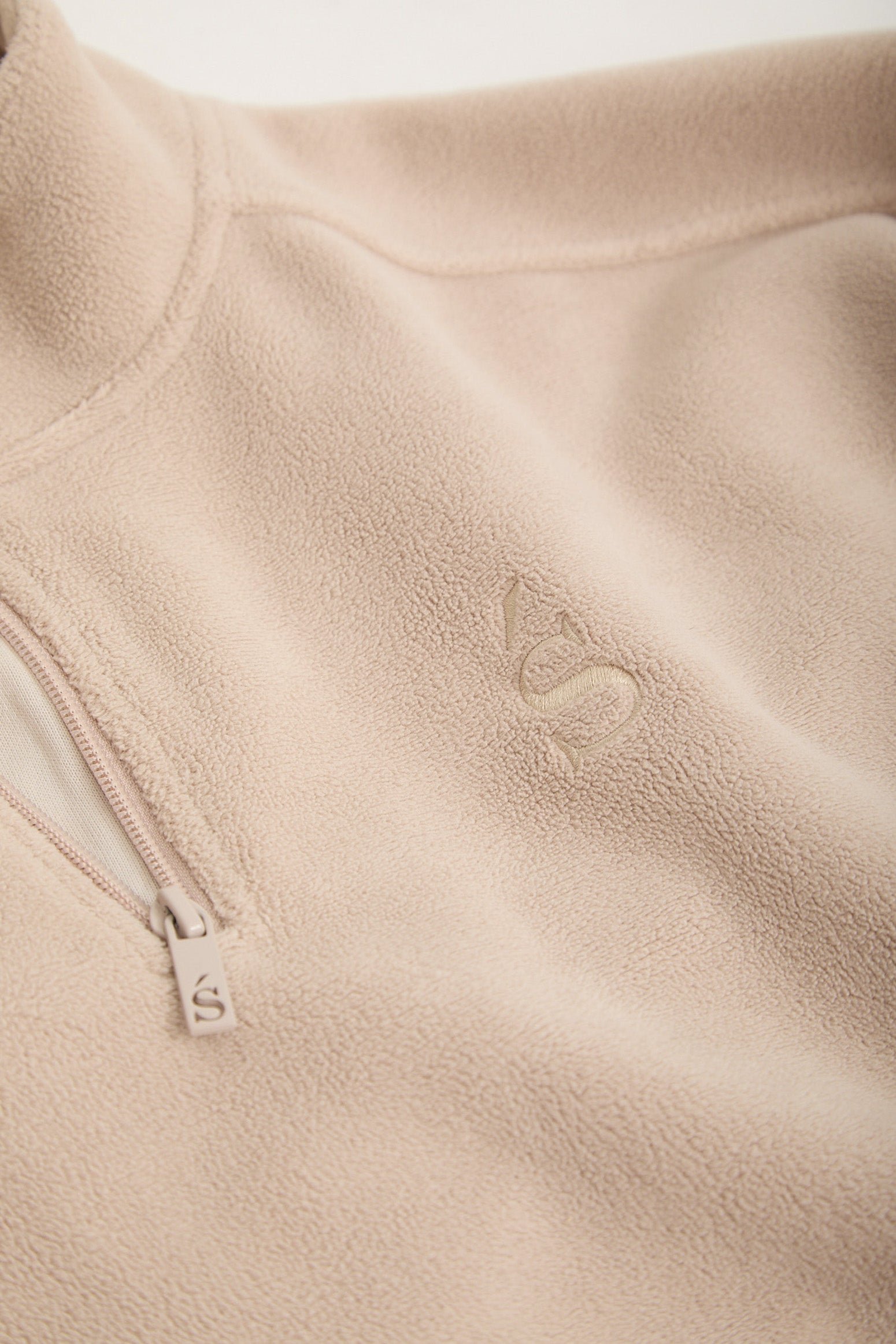 Oversized ¼ Zip Teddybear Fleece - Latte
