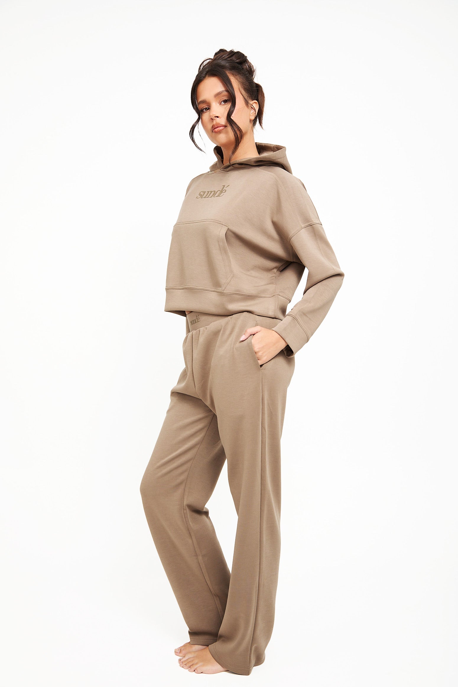 Soft Touch Boxy Lounge Hoodie - Mocha - Sunde