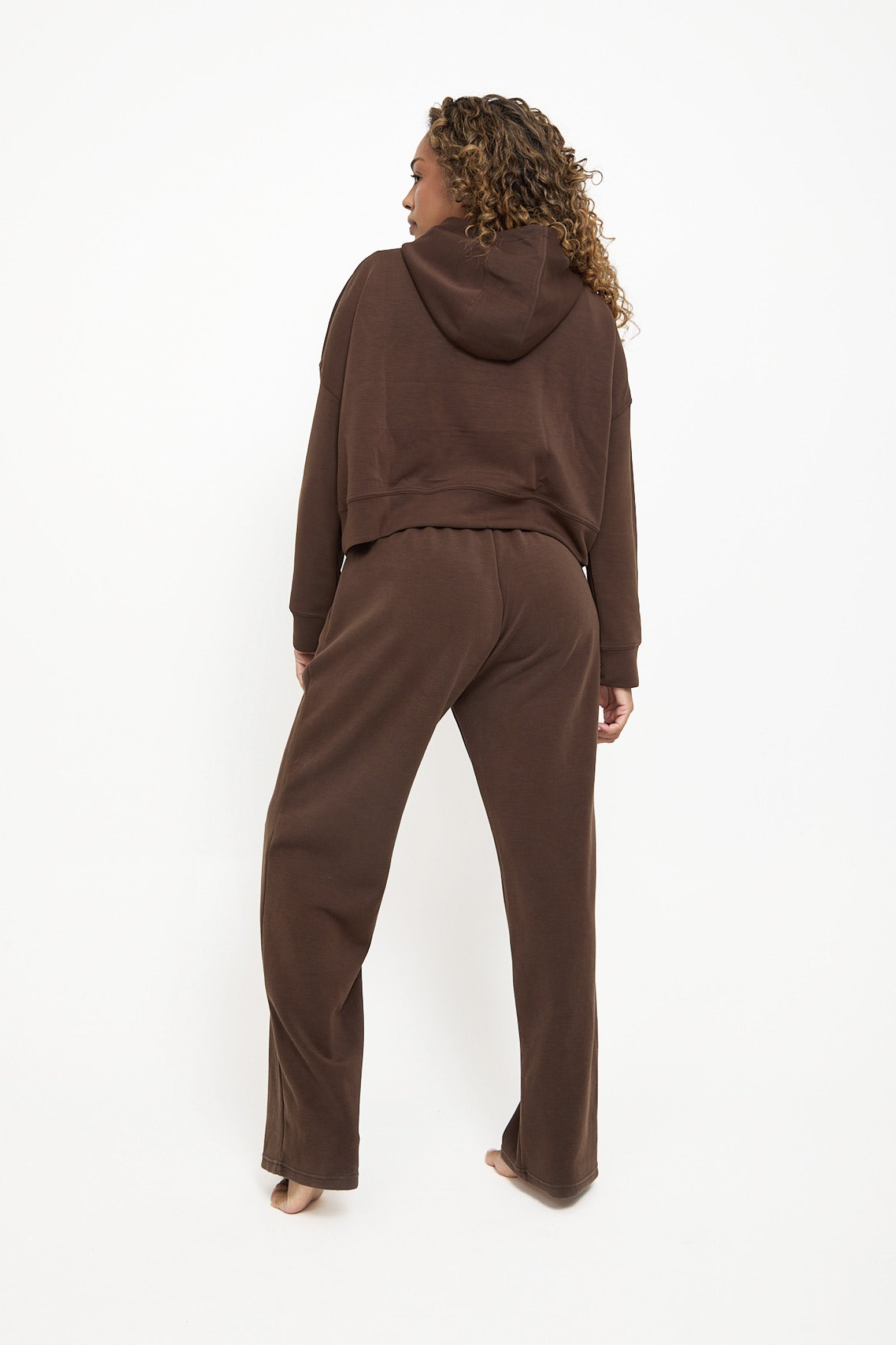 Soft Touch Boxy Lounge Hoodie - Chocolate - Sunde
