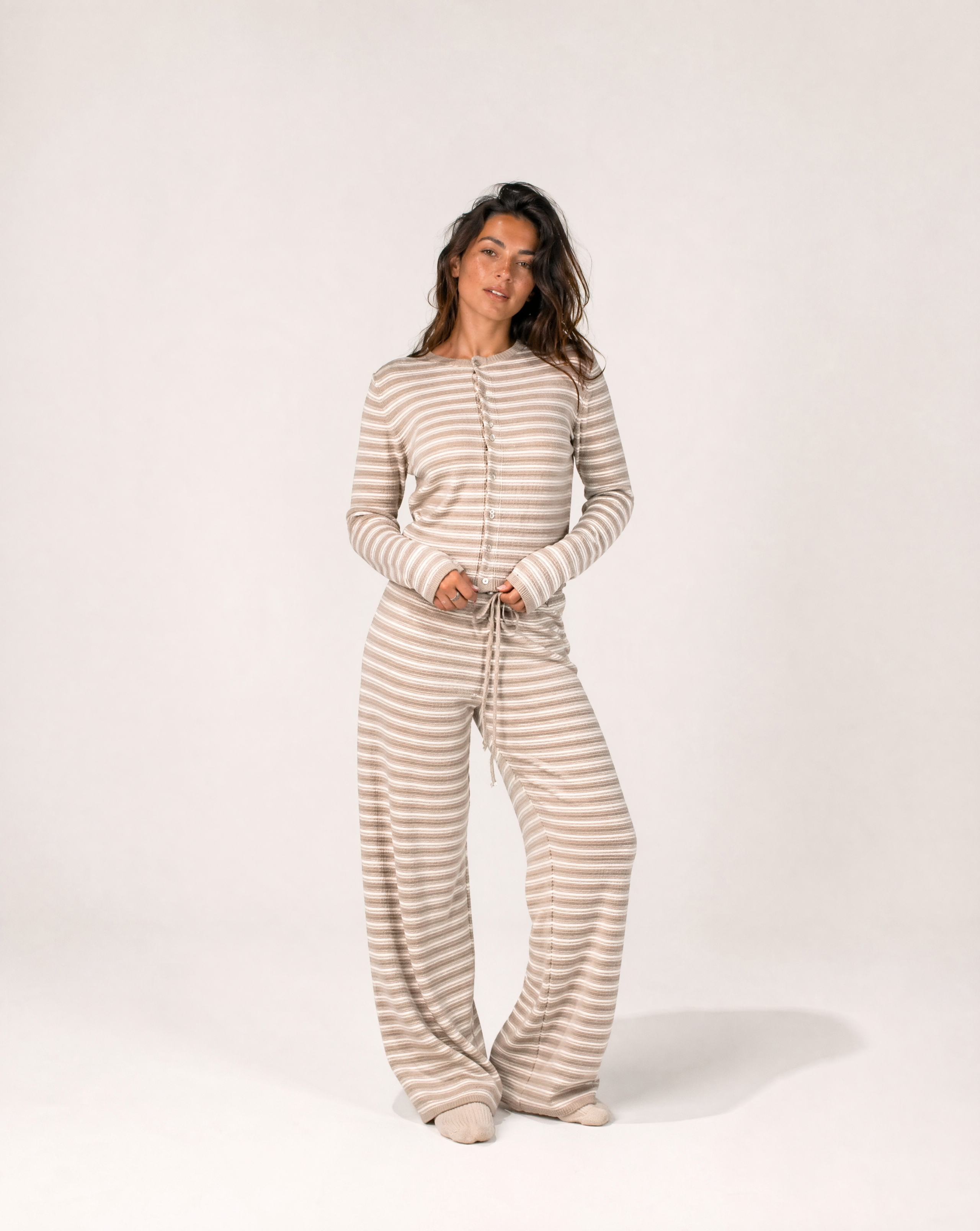 Pre- Order Thea Knitted Lounge Trousers - Mocha Pink