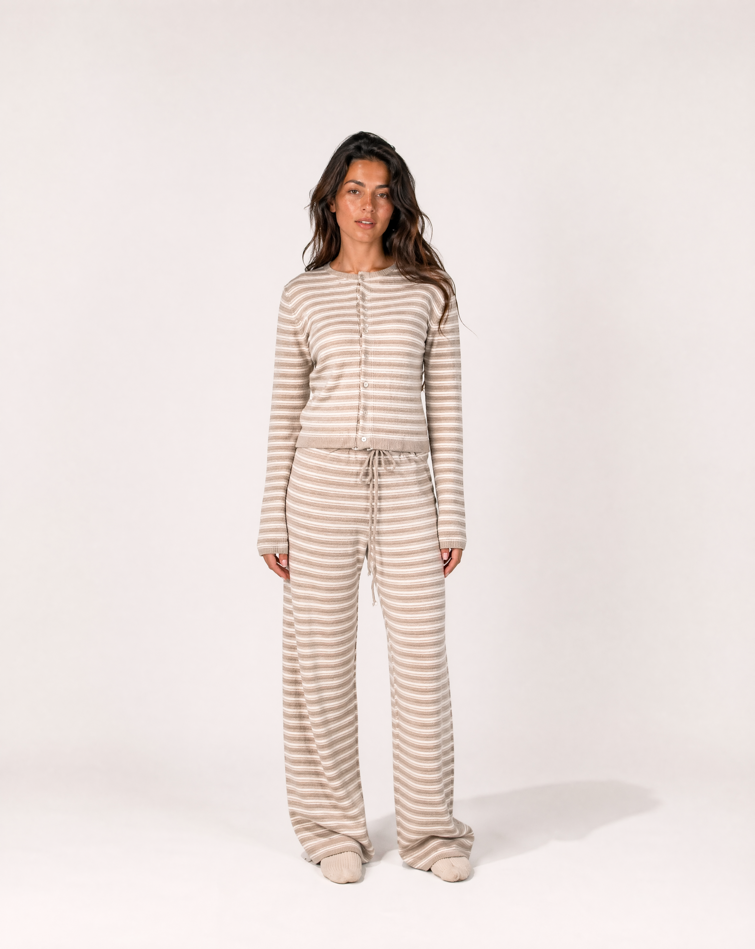 Pre- Order Thea Knitted Lounge Cardi- Mocha Pink