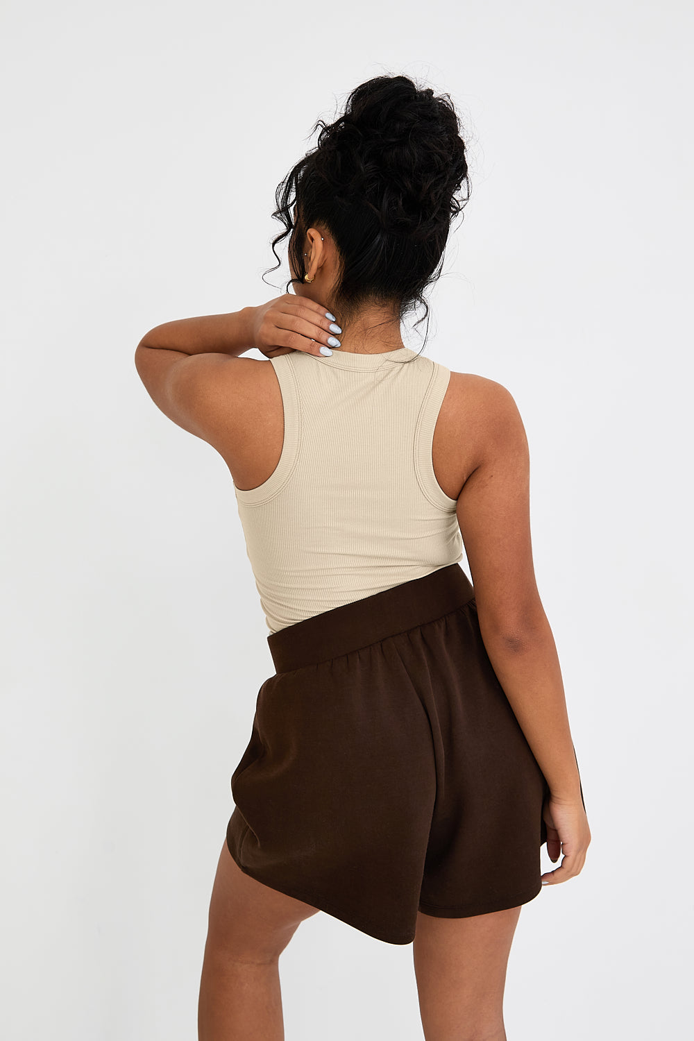 Modal Ribbed Racer Vest - Latte - Sunde