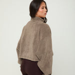Oversized ¼ Zip Teddybear Fleece - Mocha - sundé