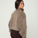 Oversized ¼ Zip Teddybear Fleece - Mocha - sundé