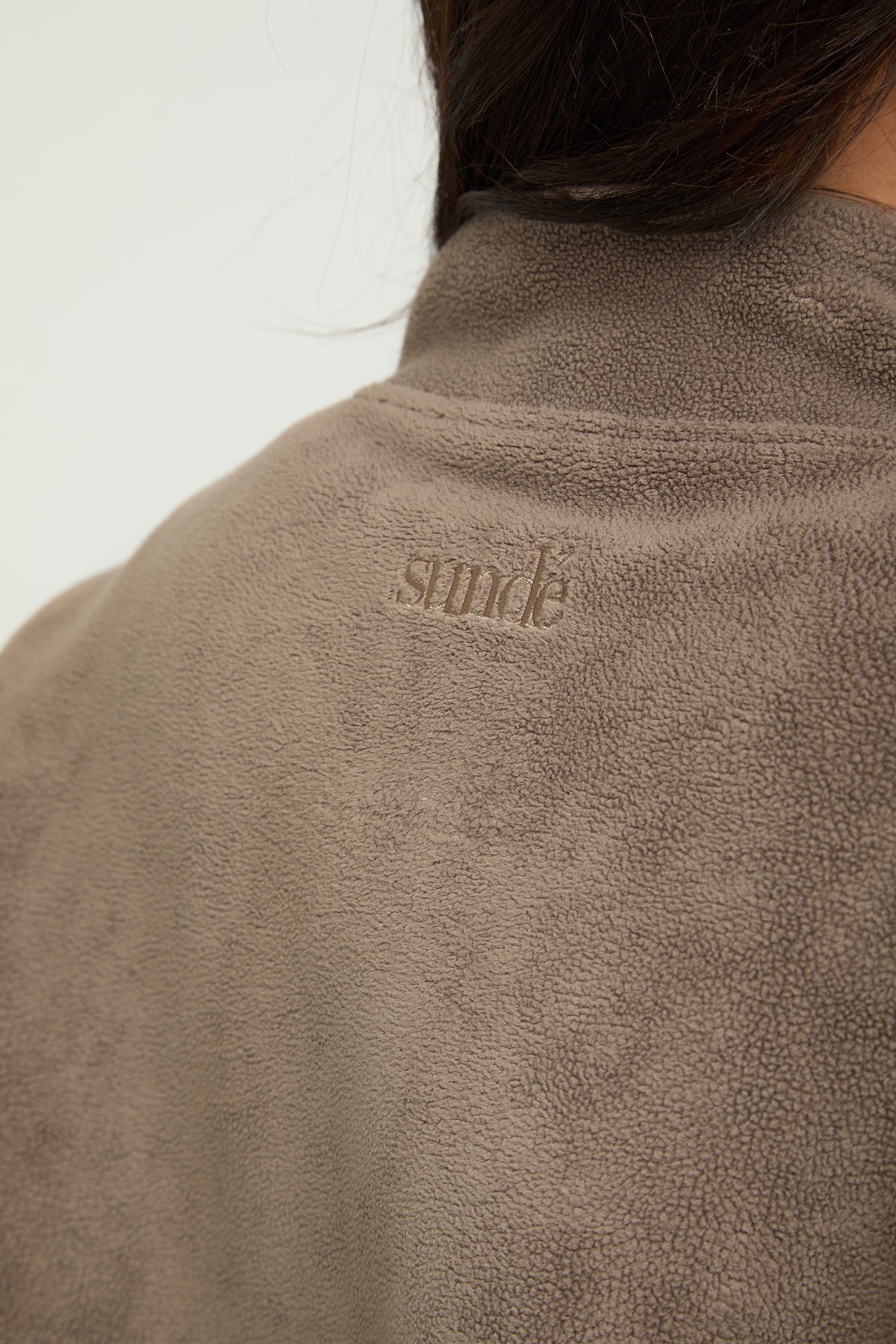 Oversized ¼ Zip Teddybear Fleece - Mocha - sundé