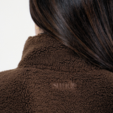 Teddy Bear 1/4 Zip Sherpa Jacket - Cocoa