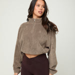 Oversized ¼ Zip Teddybear Fleece - Mocha - sundé