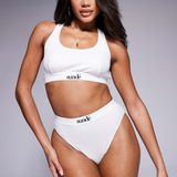 High Rise Ribbed Thong - White - Sunde - sundé