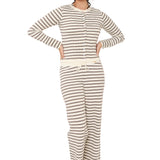 Thea Knitted Lounge Trousers - Cream Brown