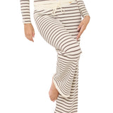 Thea Knitted Lounge Trousers - Cream Brown