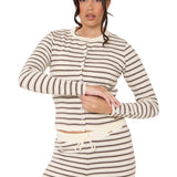 Thea Knitted Lounge Cardi- Cream Brown