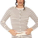 Thea Knitted Lounge Cardi- Cream Brown