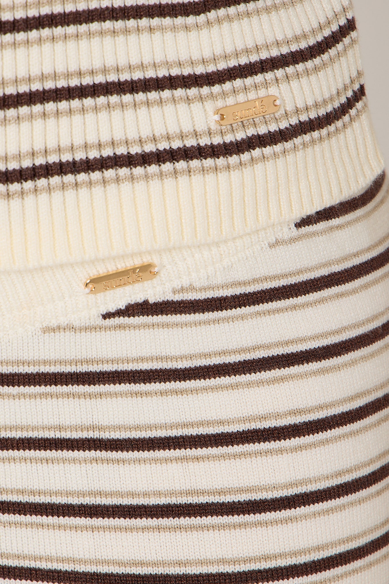 Thea Knitted Lounge Trousers - Cream Brown
