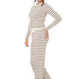 Thea Knitted Lounge Trousers - Cream Brown