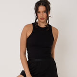 Modal Ribbed Racer Vest - Black - Sunde