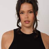 Modal Ribbed Racer Vest - Black - Sunde