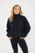 Velour Touch  1/4 Zip Sweater- Washed Black - Sunde