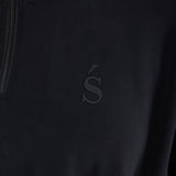 Velour Touch  1/4 Zip Sweater- Washed Black - Sunde