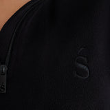 Oversized ¼ Zip Teddybear Fleece - Black