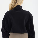Oversized ¼ Zip Teddybear Fleece - Black