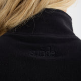 Oversized ¼ Zip Teddybear Fleece - Black