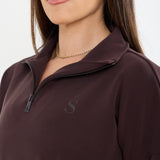 Velour Touch 1/4 Zip Sweater- Espresso - Sunde