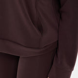 Velour Touch 1/4 Zip Sweater- Espresso - Sunde