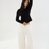 Cosy Brushed Lounge Trousers - Cream