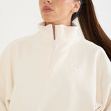 Oversized ¼ Zip Teddybear Fleece - Cream