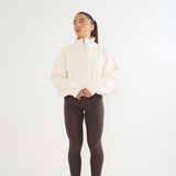 Oversized ¼ Zip Teddybear Fleece - Cream
