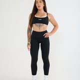 Sculpt Double Layer High Impact Sports Bra -Black Cream