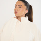 Oversized ¼ Zip Teddybear Fleece - Cream