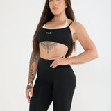 Sculpt Double Layer High Impact Sports Bra -Black Cream