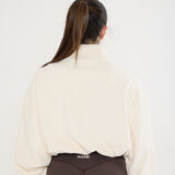Oversized ¼ Zip Teddybear Fleece - Cream
