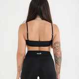 Sculpt Double Layer High Impact Sports Bra -Black Cream