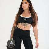 Sculpt Double Layer High Impact Sports Bra -Black Cream