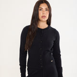 Knitted Lounge Fitted Cardi – Ebony Black