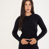 Knitted Lounge Fitted Cardi – Ebony Black