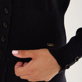 Knitted Lounge Fitted Cardi – Ebony Black