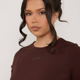 Modal Ribbed Basic T-Shirt - Chocolate - Sunde